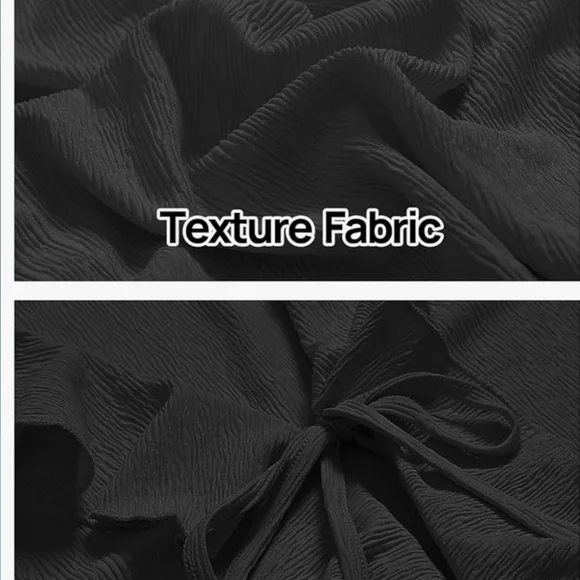 Tie Front Ruffle Blouse Top Casual Loose Long Sleeve Kimono Bathing Suit Beach C - Picture 3 of 4